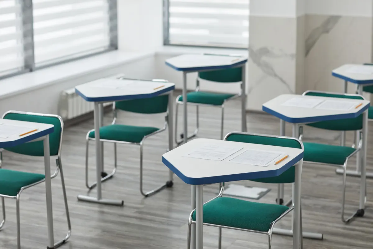A bright modern classroom